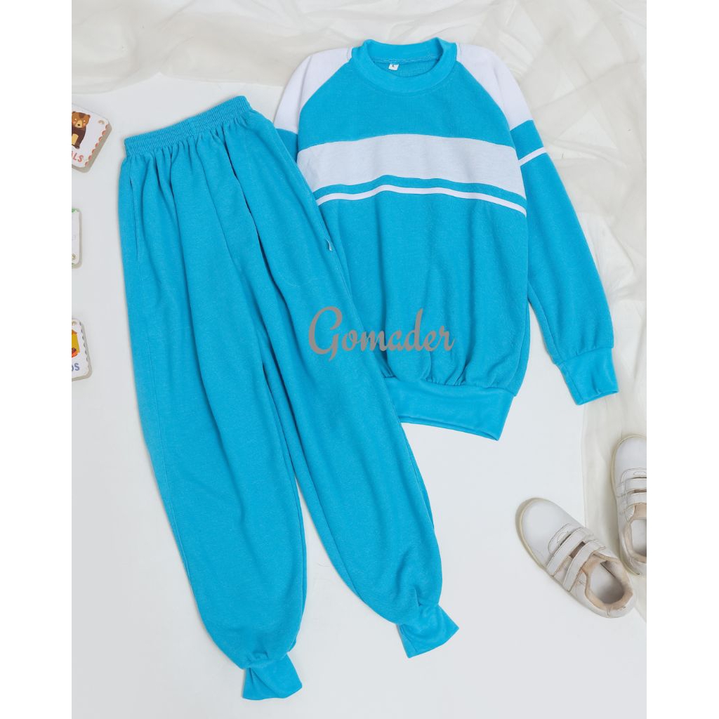 Setalan Seragam Olahraga Sekolah Anak PAUD/TK/SD Kuljur Biru Piko