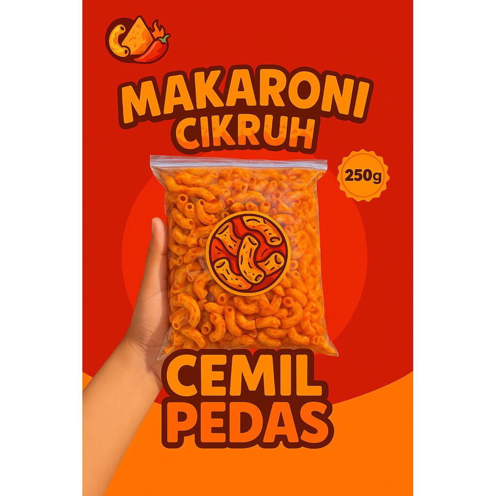 

Makaroni Cikruh pedas daun jeruk 250 gram | Original | pedas | Extra pedas