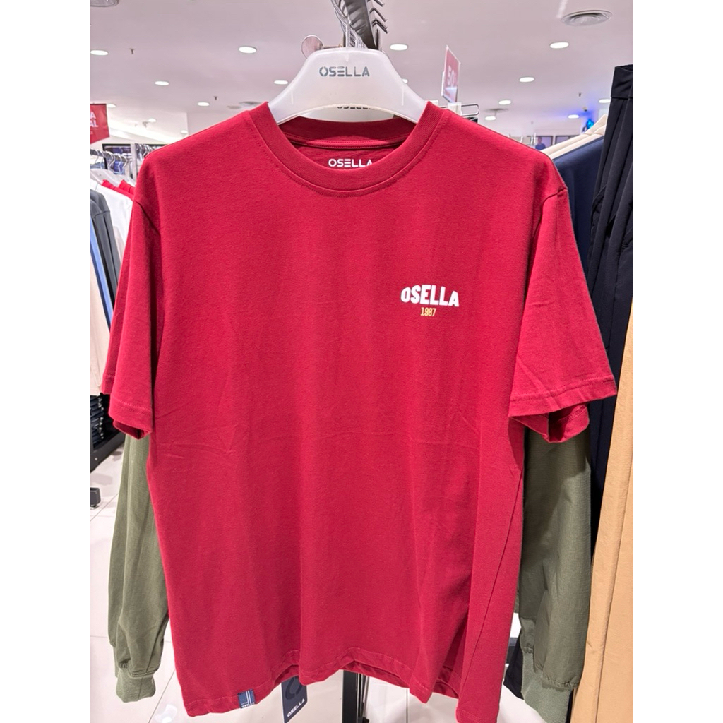 KAOS MERAH PRIA SLIMFIT MERK OSELLA