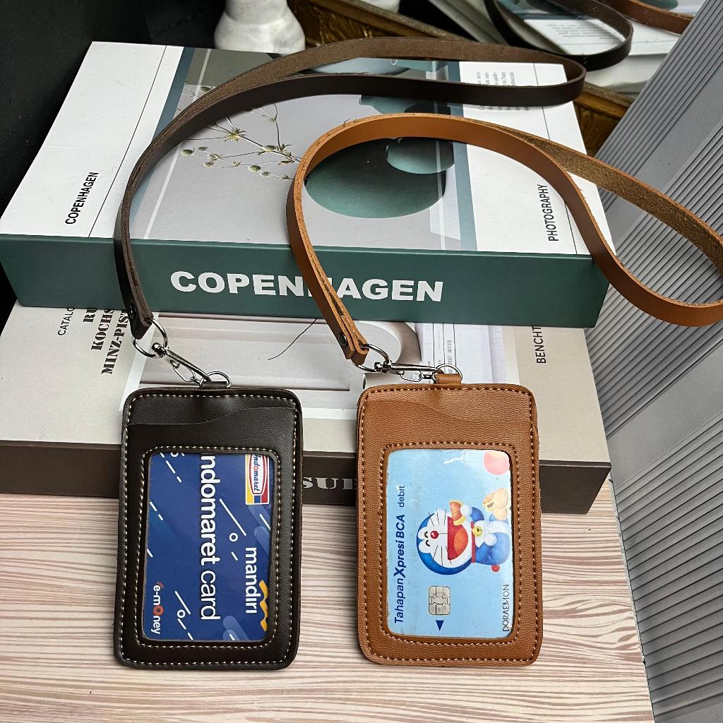 

ID card holder Name tag Holder 3 slot kartu. ID card holder kulit sintetis