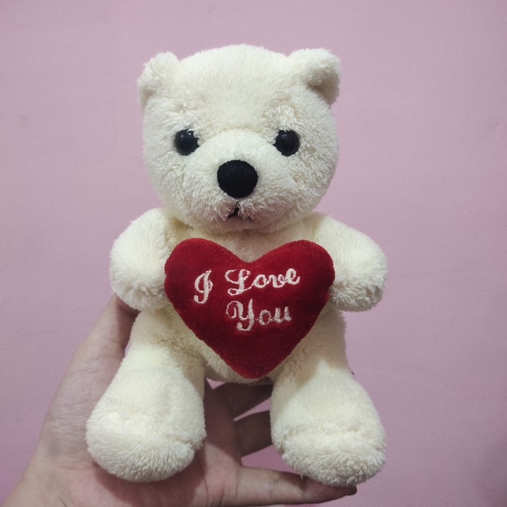 Boneka Teddy bear tulisan I Love You brand