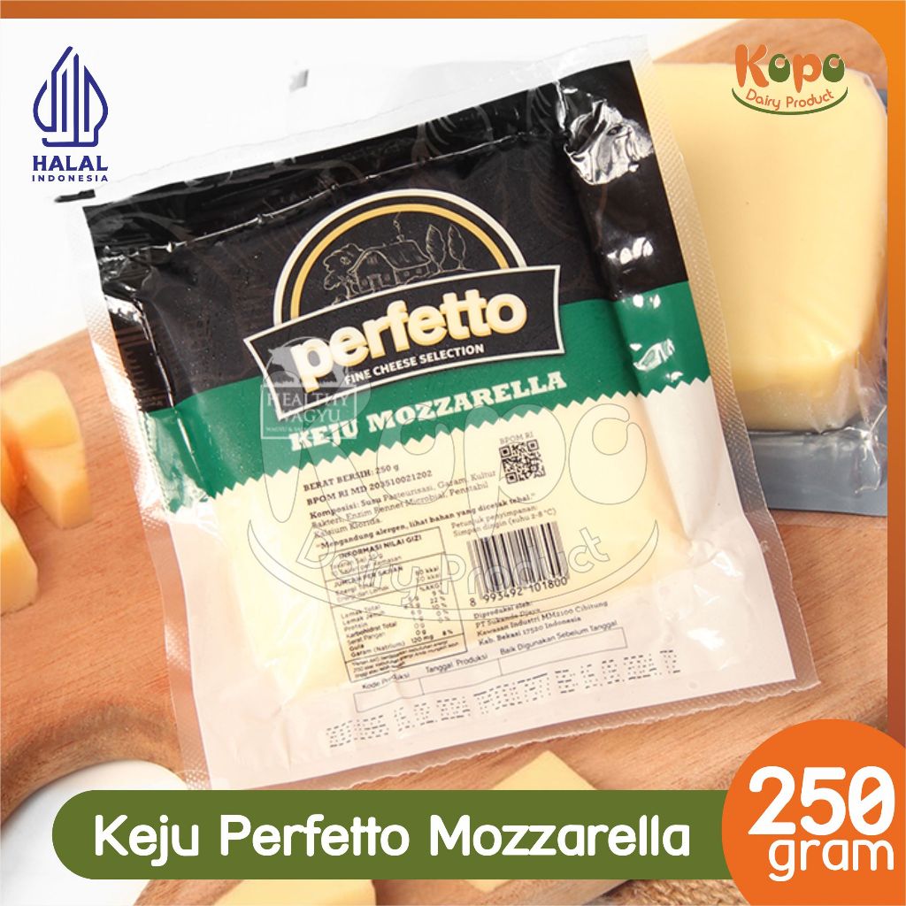 

Keju Perfetto Mozzarella 250gr Original Pack / Perfetto Kemasan Pabrik