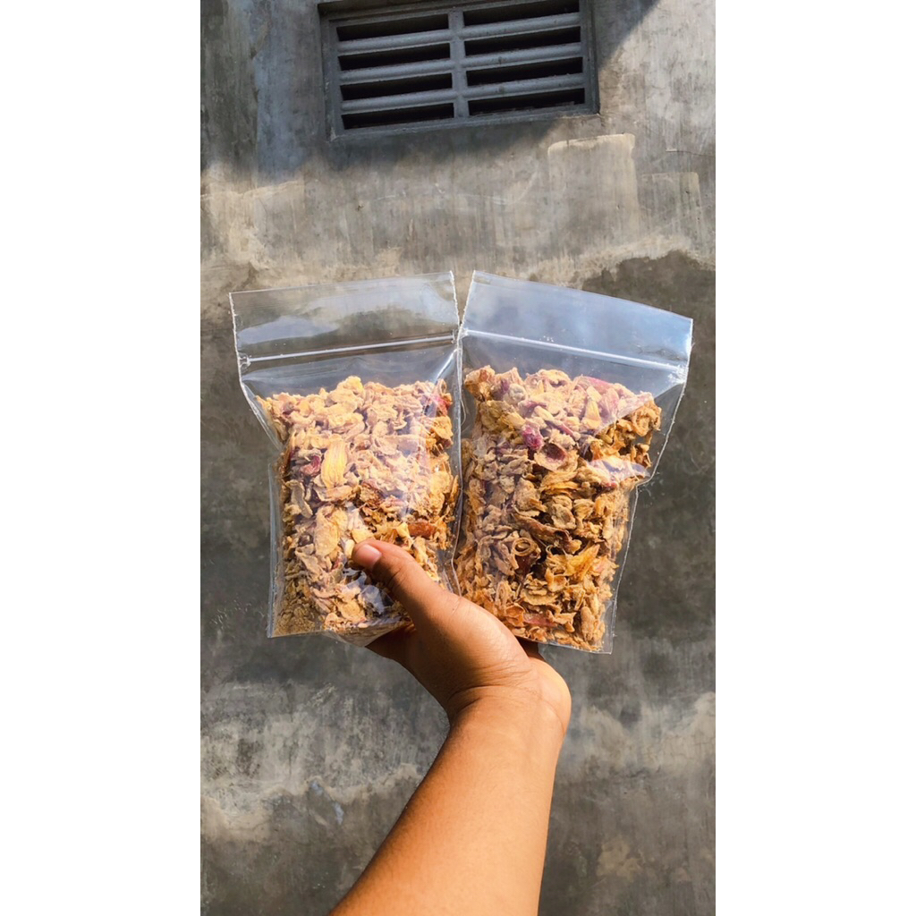 

brambang goreng 2x150 gram kemasan pouch praktis tanpa campuran ubi grade C