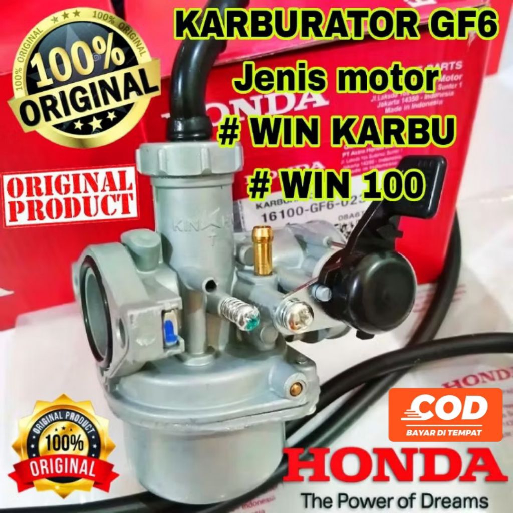 GF6 KARBURATOR ORIGINAL ASLI AHM HONDA WIN LAMA/WIN OLD/WIN 100/ WIN KARBU/ KUALITAS