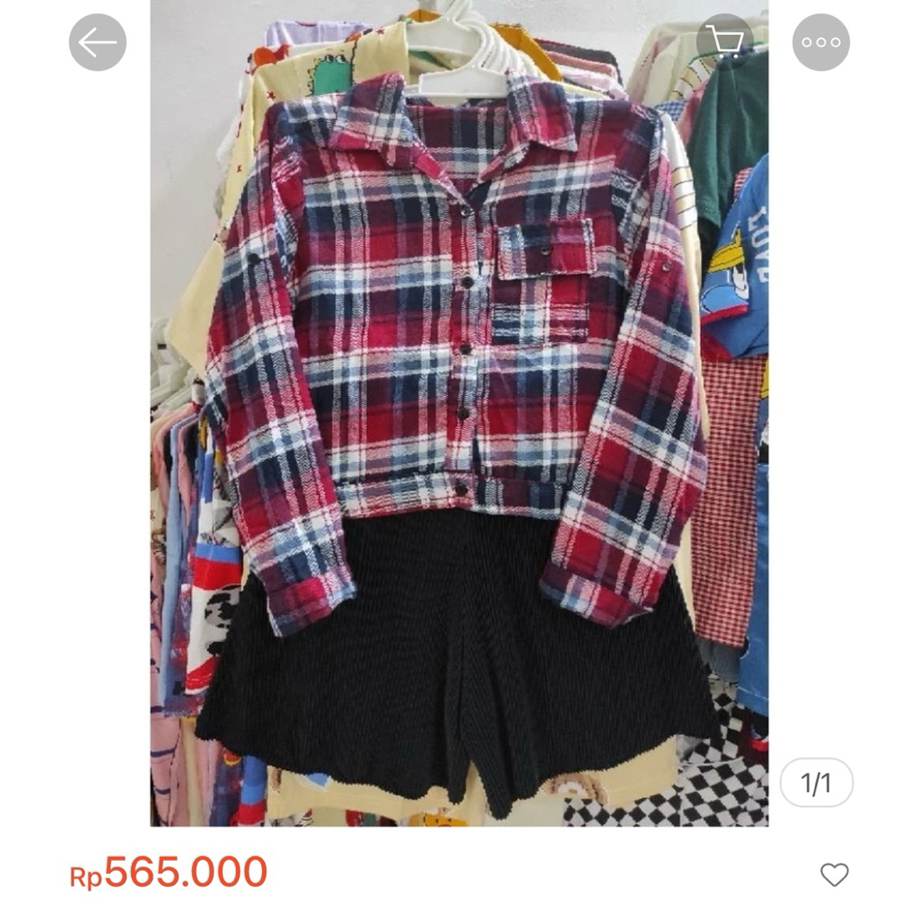 kemeja crop flannel