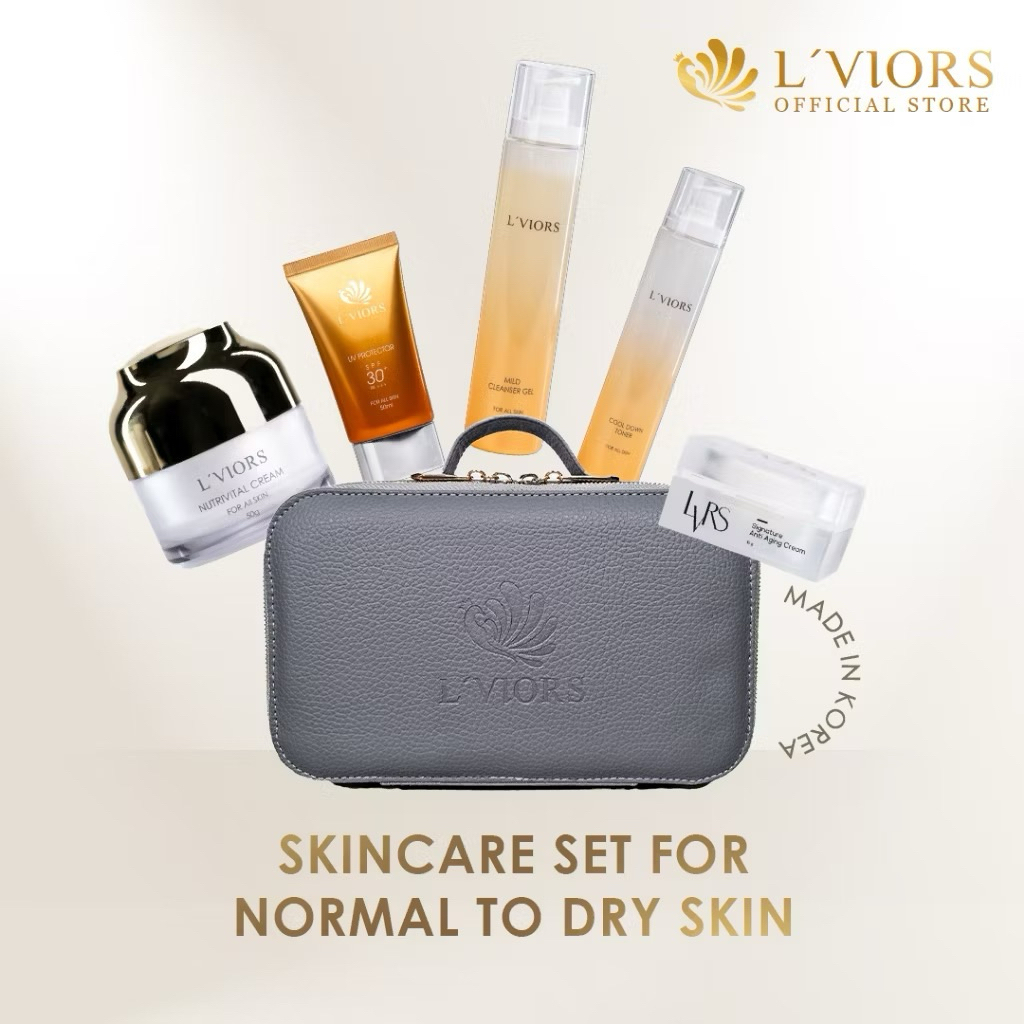 LViors 1Set 5item Cleanser Gel / Cool Down Toner / Sunblock SPF30 / Nutrivital / Signature Cream Fre