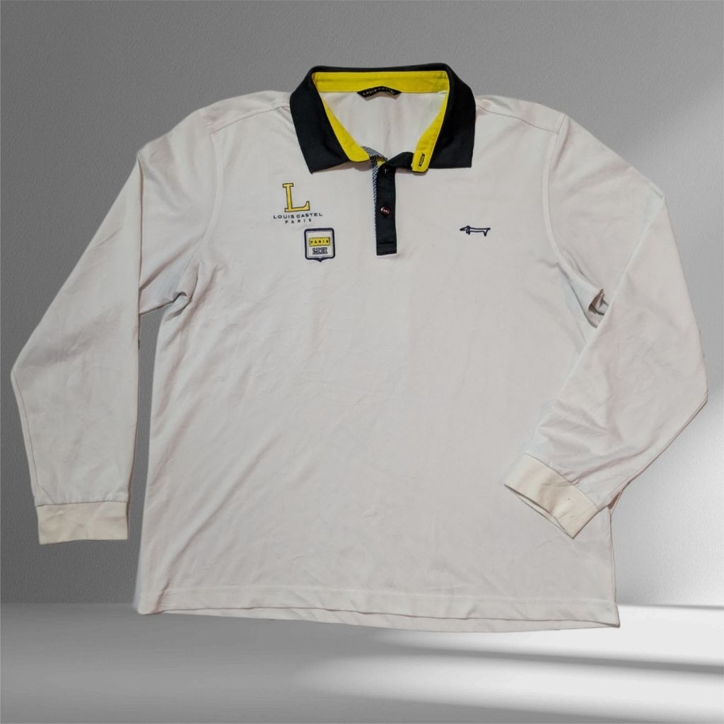 Kaos Polo Rugby Long Sleeve Branded Louis Castel Original Second Preloved