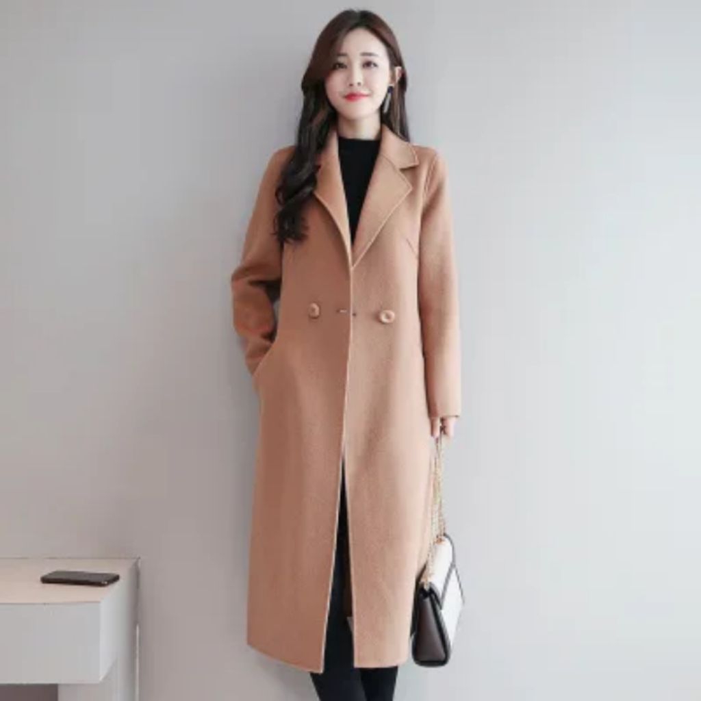. Jas Coat Panjang Pria Warna Coklat – Outer Formal Stylish Musim Dingin