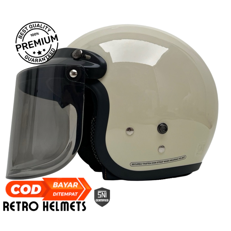 Kilau Holiday Helm Bogo Wanita Hijab Sni Hitam Kaca Cembung/Datar Ukuran M-L Bisa