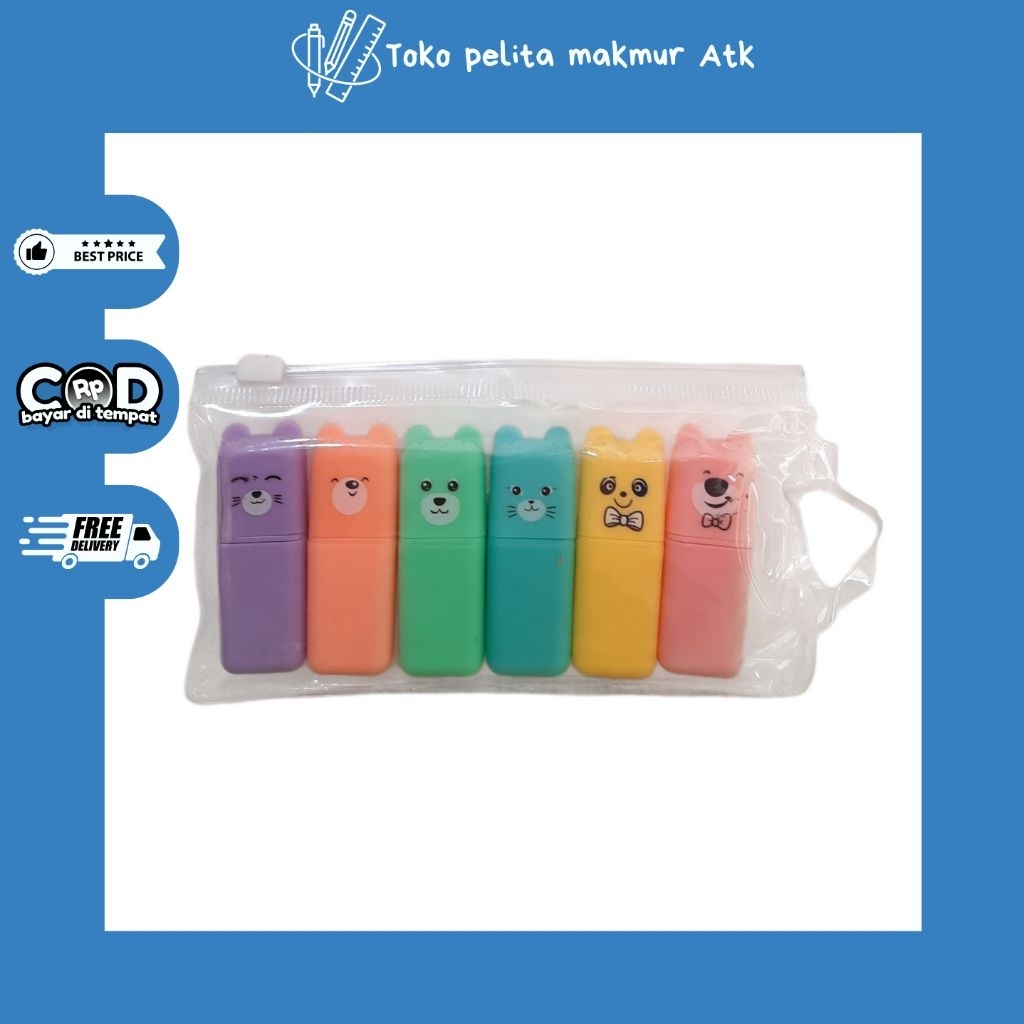 

STABILO/HIGHLIGHTER MINI BERUANG ISI 6