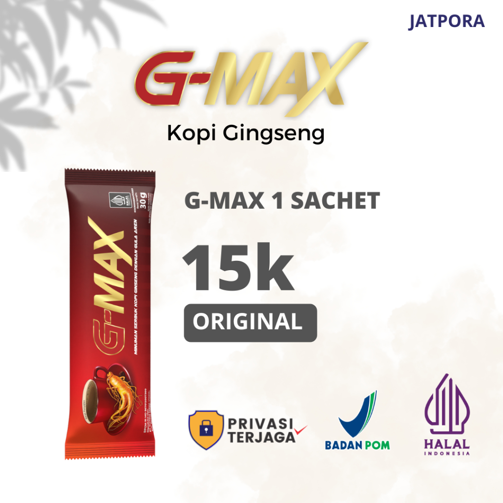 

KOPI G-MAX - Kopi Gingseng Stamina Pria 1 Box isi 10 sachet Original Kopi Ginseng Rasa Gula Aren Original - BISA COD