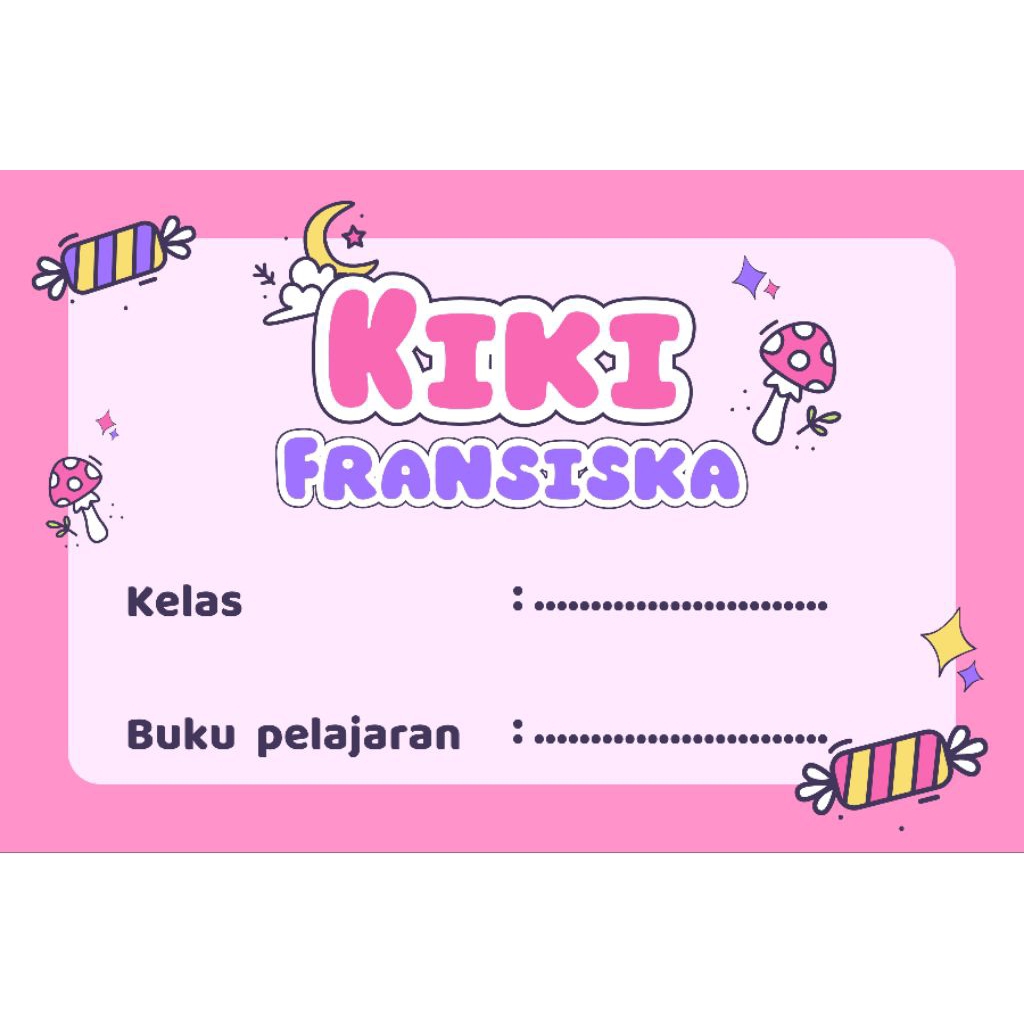 

label buku request nama