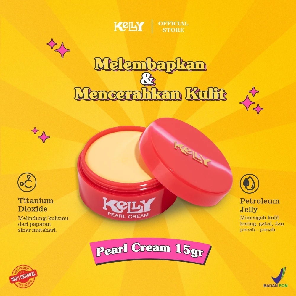 (1 Biji) GROSIR KELLY Pearl Cream 15gr / Pearl Cream Kelly / Pearl Cream Keli / Pearl Cream Kely