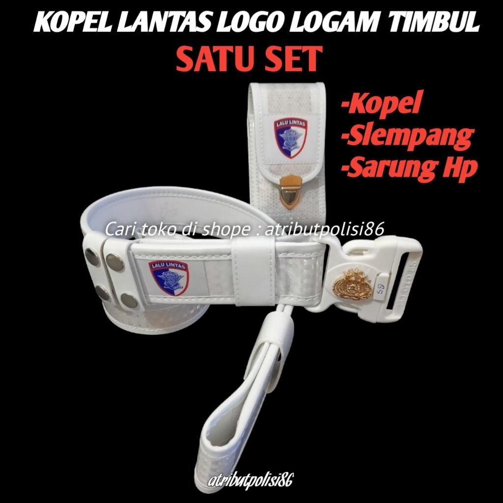KOPEL LANTAS | SATU SET ( TERMURAH ) LOGO TERBARU | LOGO LOGAM TIMBUL | KOPEL POLRI | POLANTAS | LAN