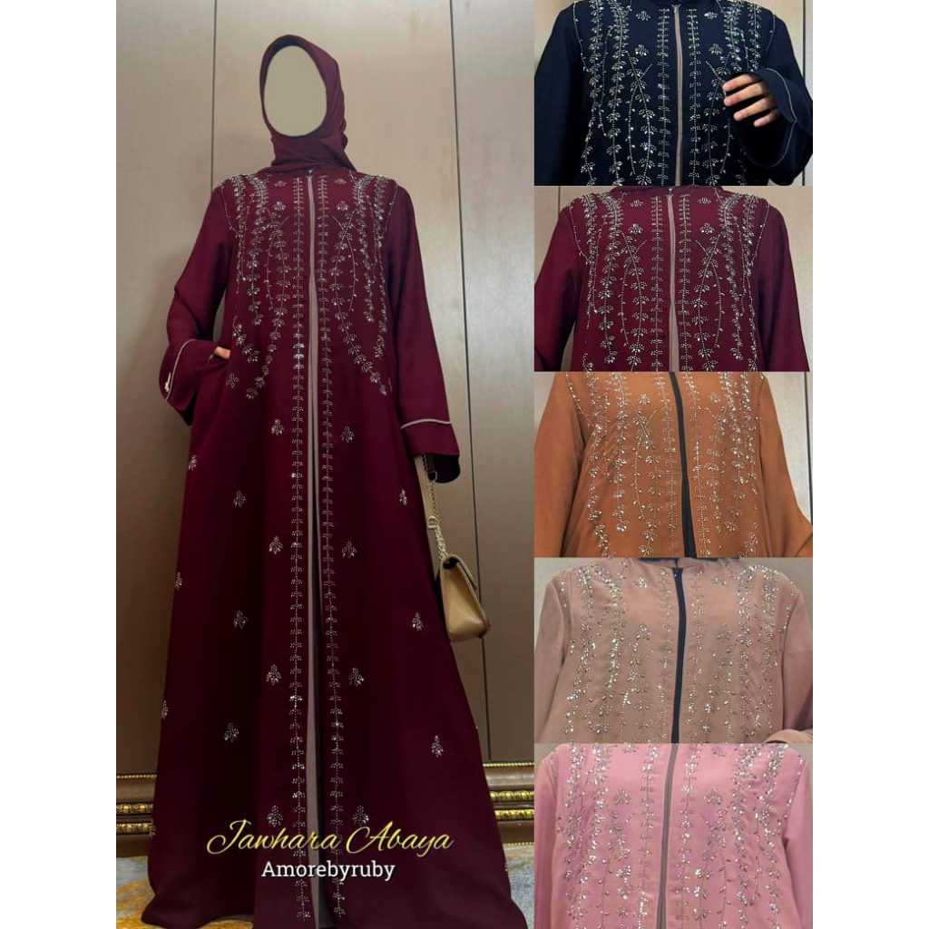 gamis modern gamis abaya motif terbaru simple elegant kekinian abaya zauhara produk amorebyruby
