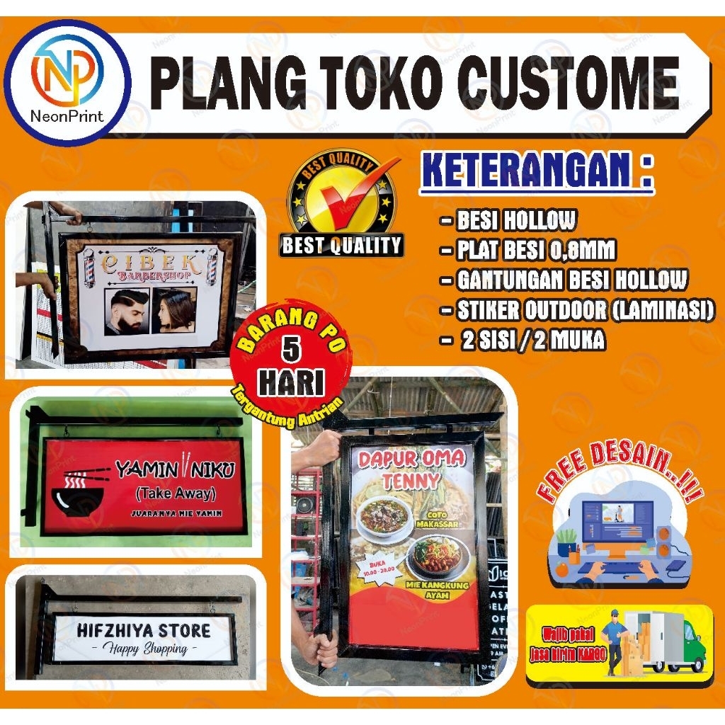 PLANG NAMA CUSTOME | PLANG  BIDAN I PLANG BRAND USAHA I PLANG BESI | FREE DESAIN | PLANG MURAH