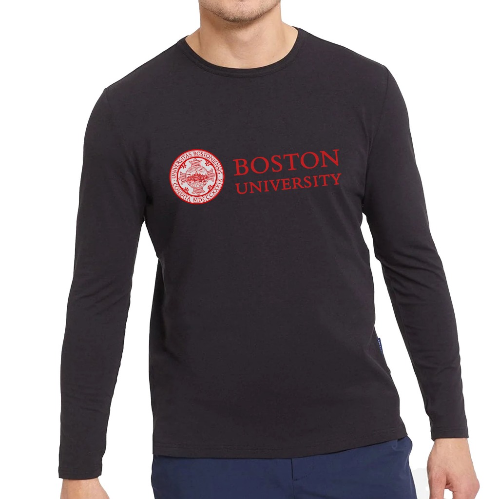 Kaos Lengan Panjang BOSTON University Cotton Combad Premium T-SHIRT