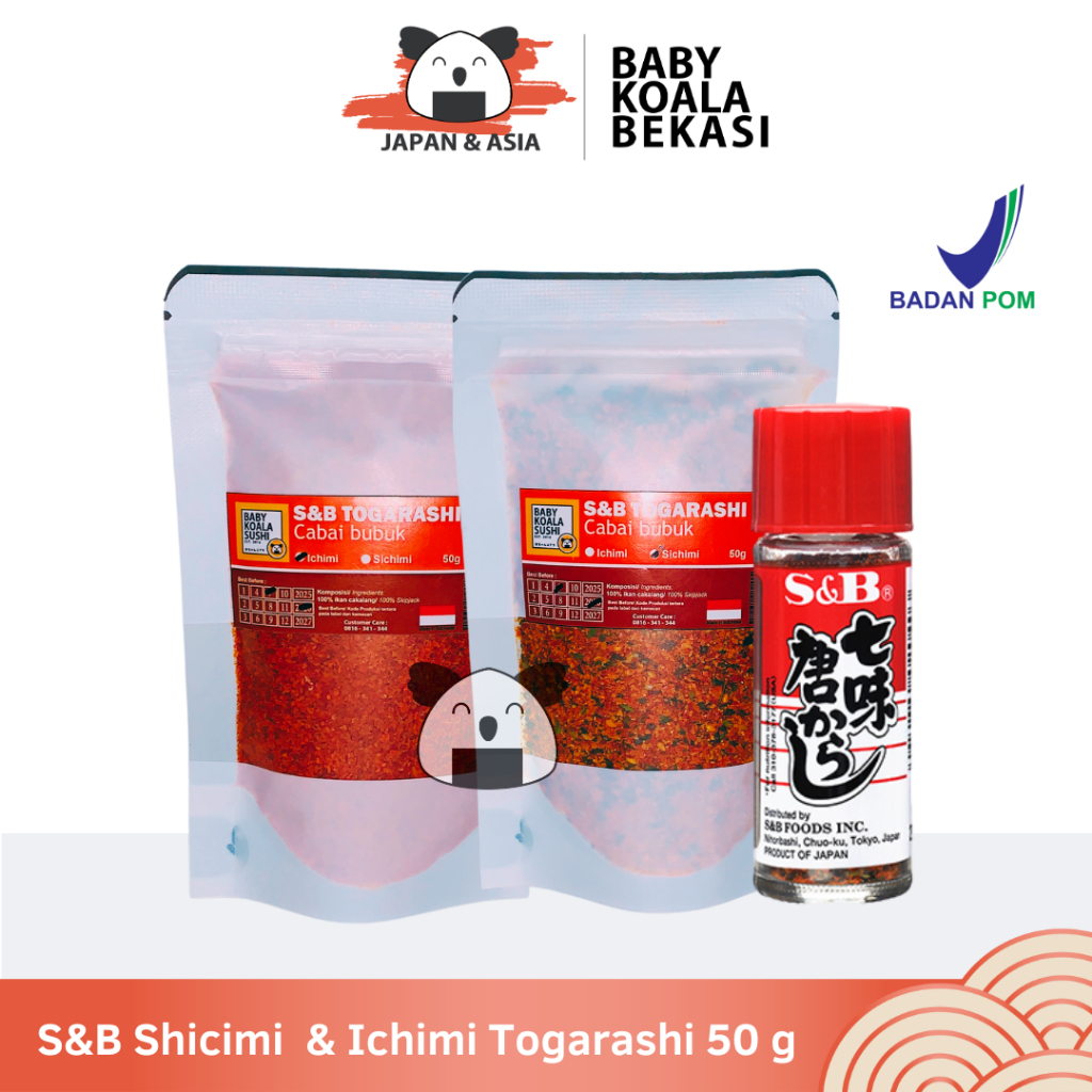 

S&B Ichimi & Shicimi Togarashi 50 g │ Bubuk Cabe Import Jepang │ Chili Powder for Sushi Ramen -BKB