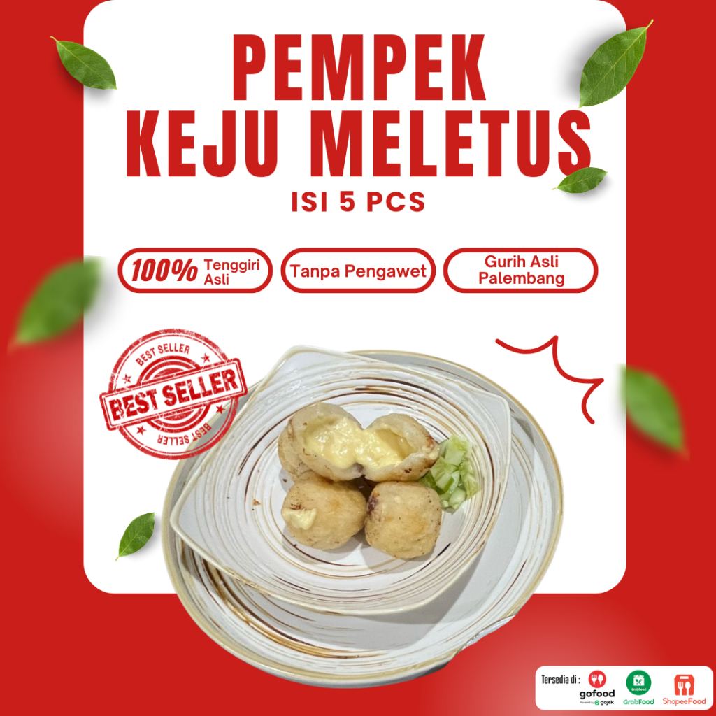 

Pempek Keju Meletus 5pcs + Cuko Pedas | Ikan Tenggiri Asli | Khas Palembang Frozen Pack