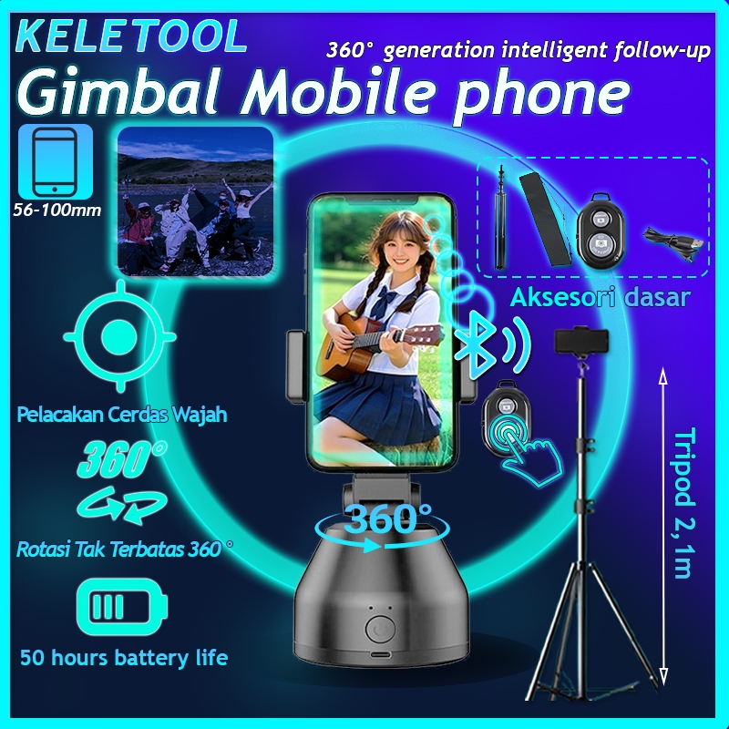 Mount Kamera Smart Shooting Pelacak Otomatis Holder HP 360 Rotasi Follow Wajah Tubuh Gimbal Stabiliz