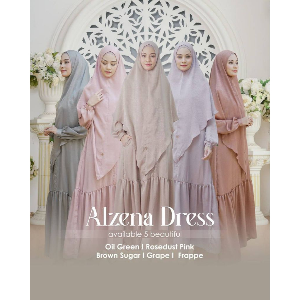 Jasmine Lidia Hadiwinoto - Alzena Dress Set Khimar | Matt. Fabric Glossy Fined Silk | Gallery fashio