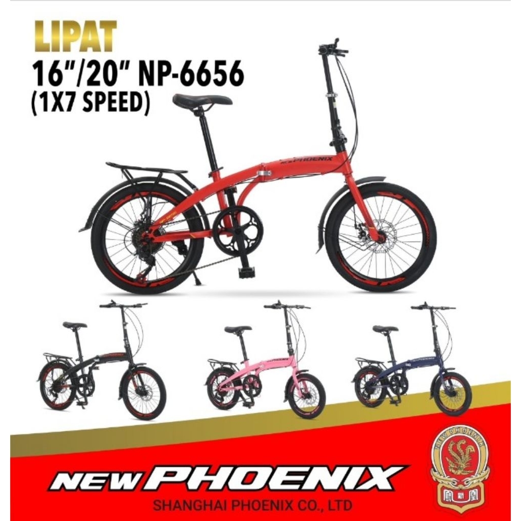 SEPEDA LIPAT 16&20 NEW PHOENIX NP6656 (7tahun-dewasa)