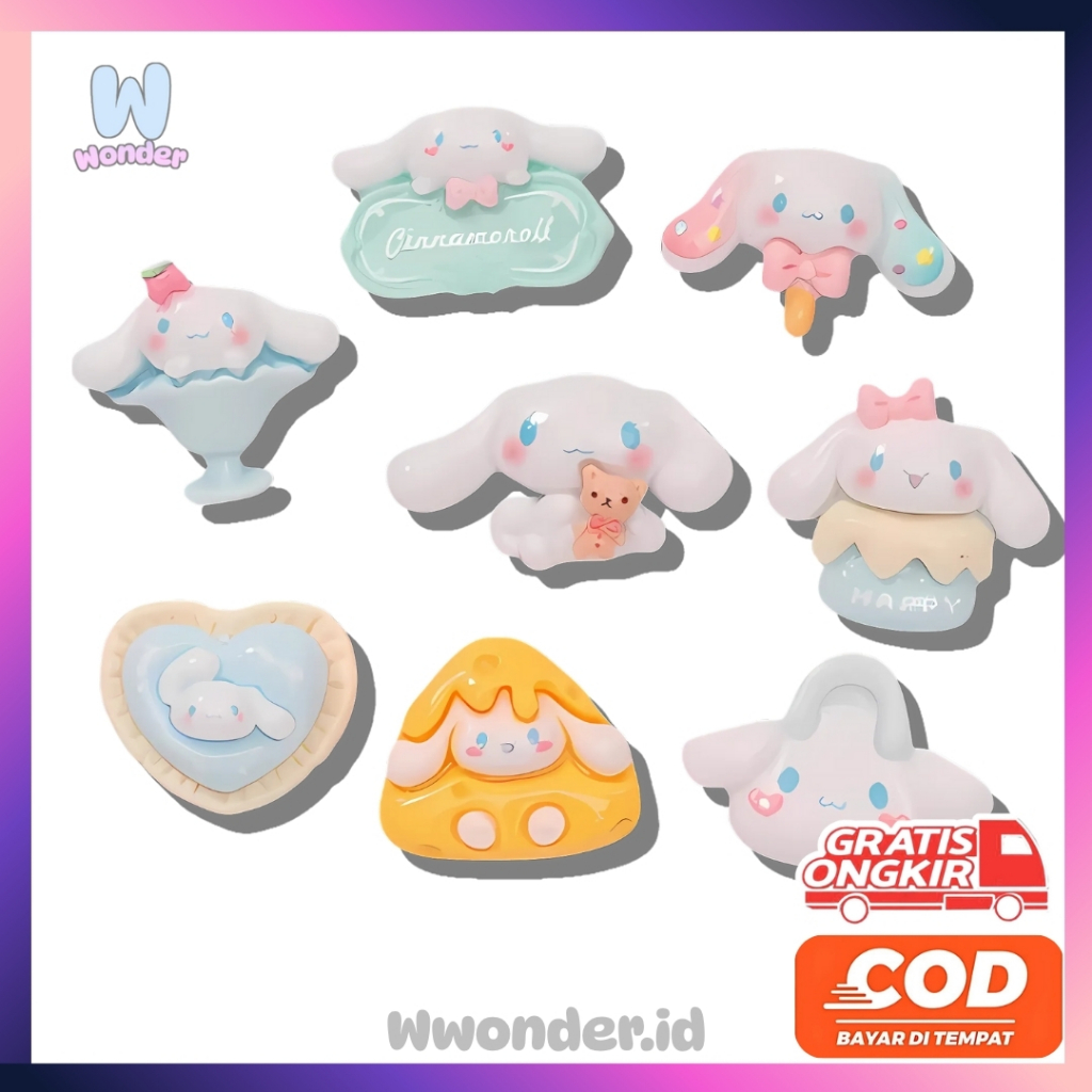 

WW 1 Pcs Resin Clay Sticker 3D DIY Botol Minum Motif Cinnamoroll Free lem
