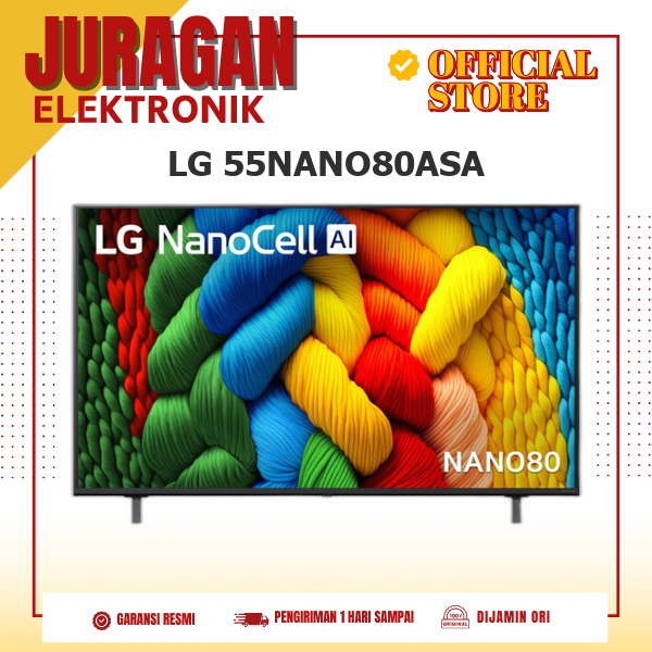 LG 55NANO80ASA SMART TV 55 INCH LED 4K UHD AI THINQ NANOCELL  55NANO80SQA 55NANO80