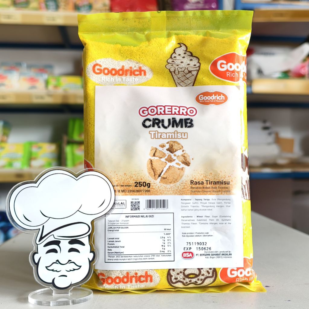 

Goodrich Tiramisu Crumble 250Gr / Remahan Biskuit Tiramisu 250Gr / Tiramisu Crumble 250Gr
