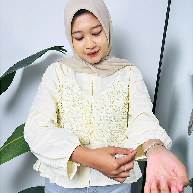 907 - Atasan Blouse Wanita Premium | Kemeja Basic Renda | Kemeja Putih | Blouse Korean Style | Atasa