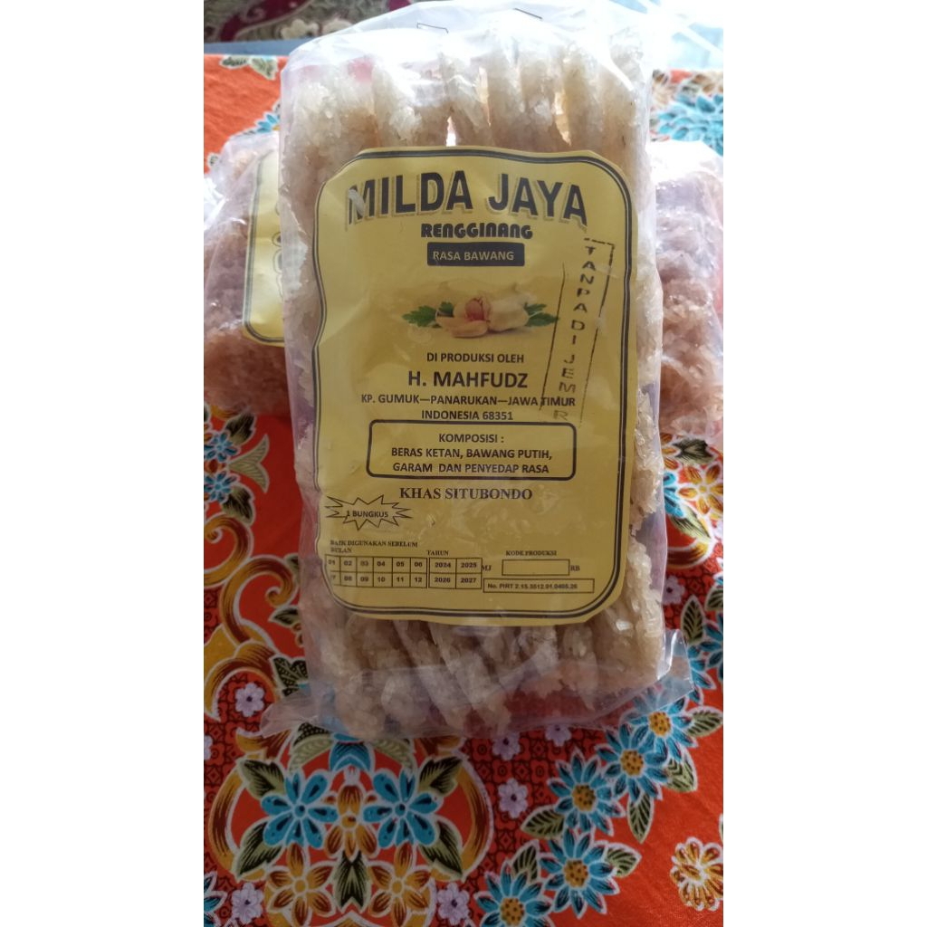 

Rengginang Milda Jaya / Rengginang Terasi & Rengginang Bawang /Rengginang Khas Situbondo / Rengginang Mentah