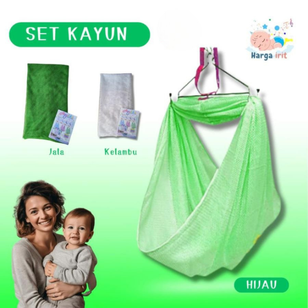 Kain Ayunan Bayi Dan Kelambu 1 set Tanpa Per / Set Ayunan Kain Bayi Anti Nyamuk