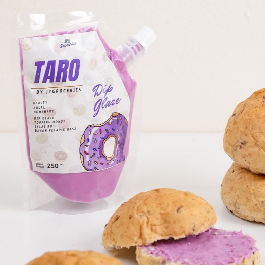 

Saos Saus Taro Dip Glaze | Topping Donat | Selai Roti | Bahan Pelapis Rasa Halal Sauce 250ml JY Groceries