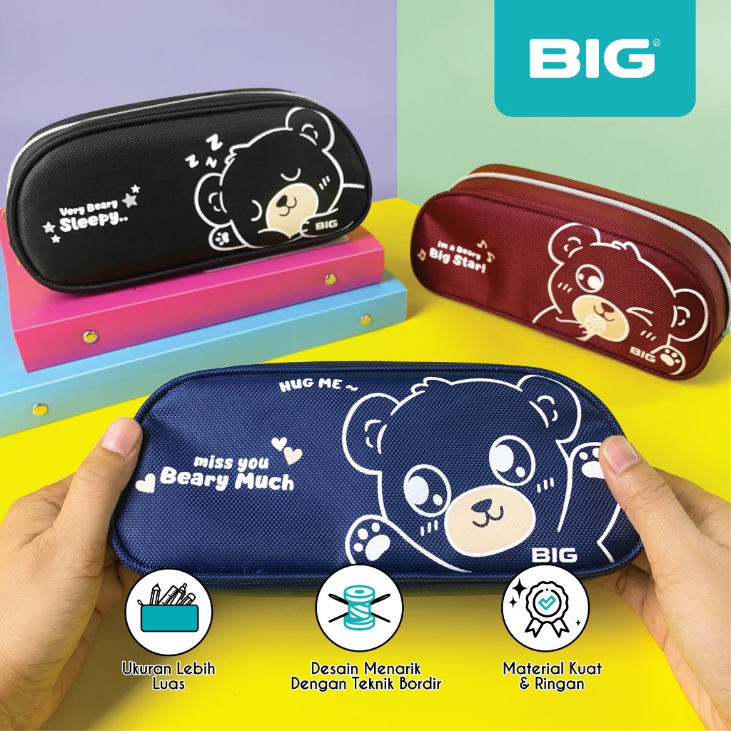 

BIG Tempat Pensil Kotak Pensil Model Beary Pencil Case Jumbo Tepak Pensil Besar Tempat Alat Tulis Multifungsi PF-029