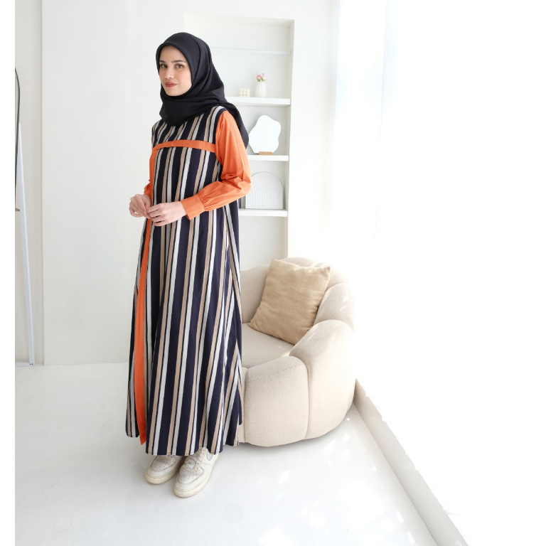 RILLEY - Gamis Akaira | Dress Panjang Muslim Wanita | Gamis Wanita Terbaru Bahan Katun Poplin