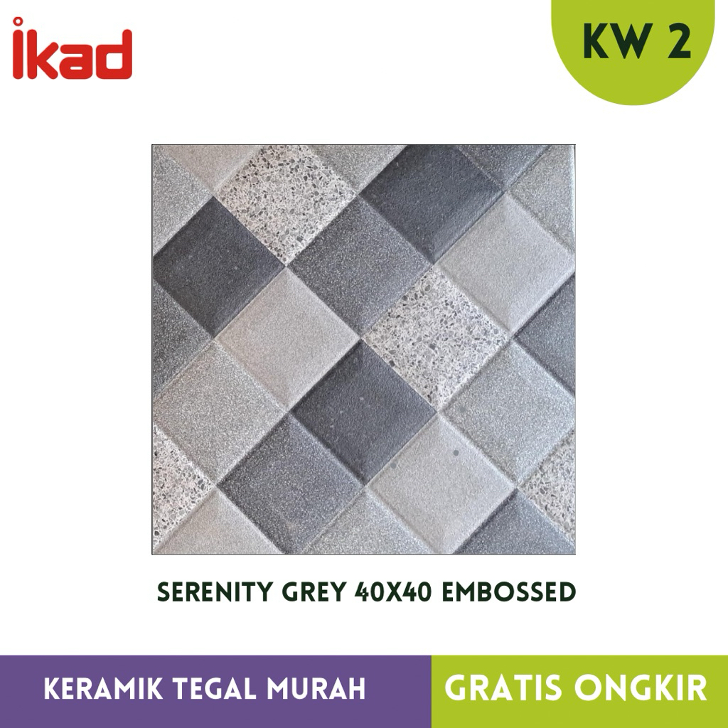Keramik kasar 40x40 Serenity Grey Ikad