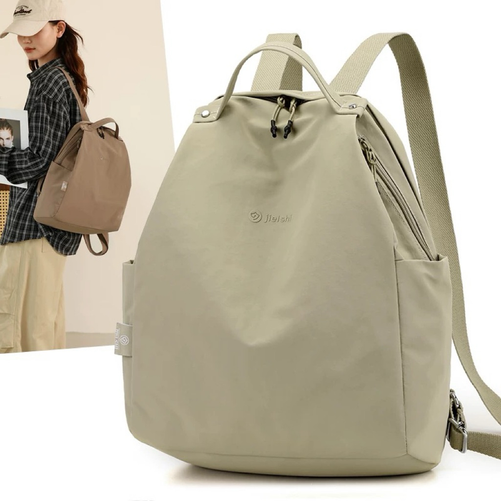 Jielshi Ransel Wanita Model Terbaru 1932 Ransel Sekolah Bahan Kanvas permium Anti air