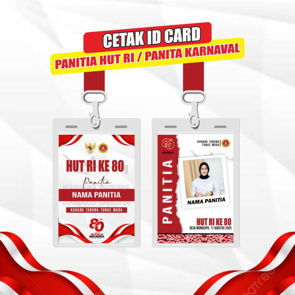 

kartu / id card panitia agustus / nametag karang taruna