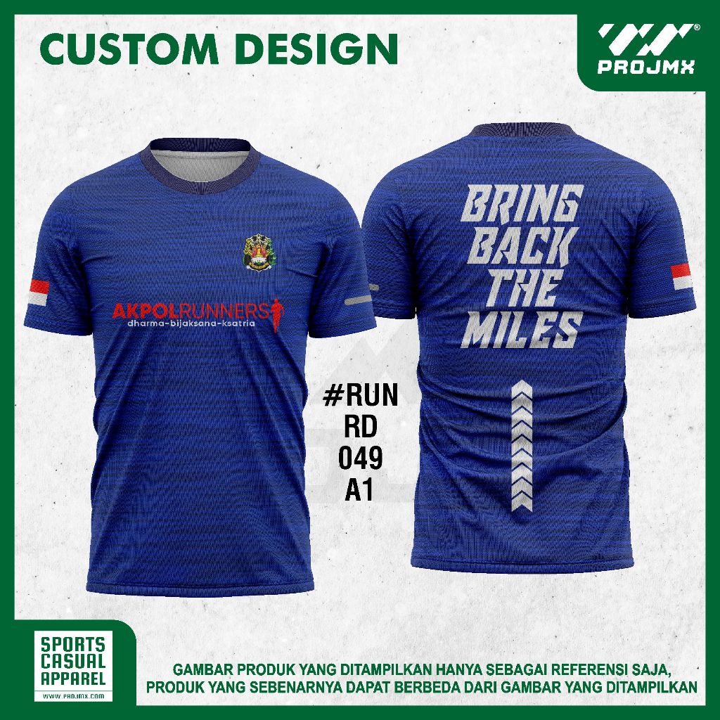 PROJMX - KAOS JERSEY AKPOL RUNNERS BRING BACK THE MILES BLUE FULL PRINTING 