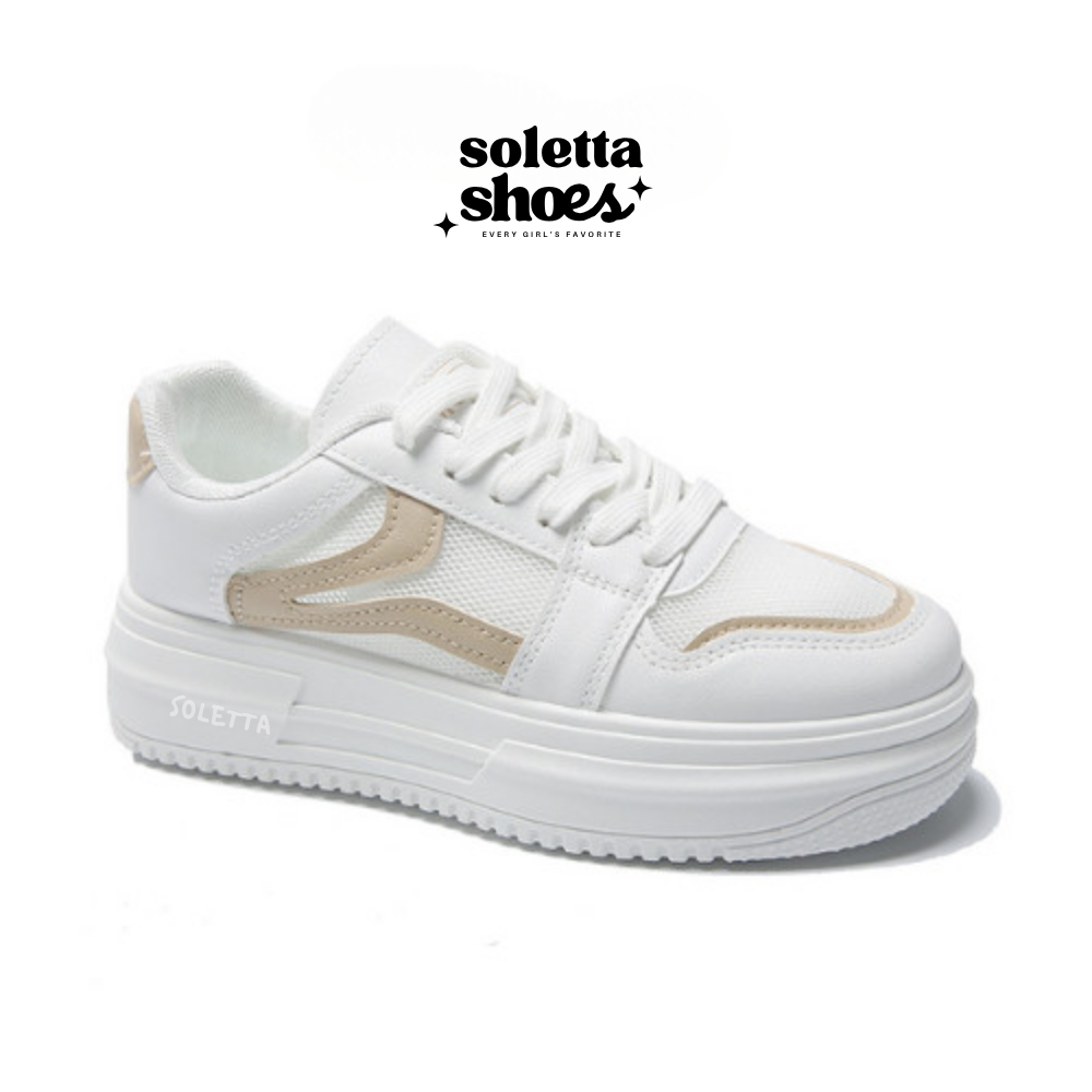 Soletta Shoes - Eunji Sepatu Sneakers Wanita Cream Sport Shoes