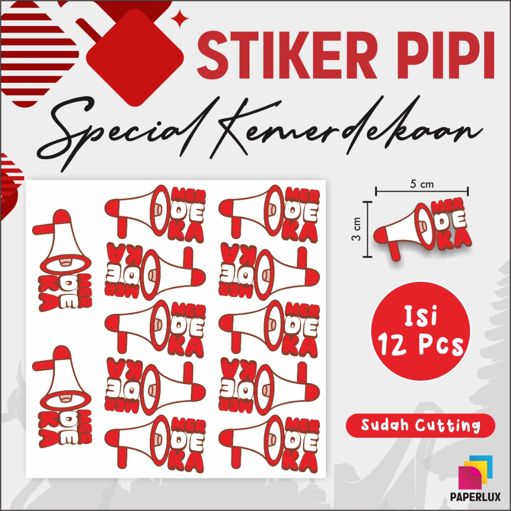 

STIKER PIPI MERAH PUTIH READY MURAH - TEMPELAN PIPI MERAH PUTIH AGUSTUSAN [TOA MERDEKA]