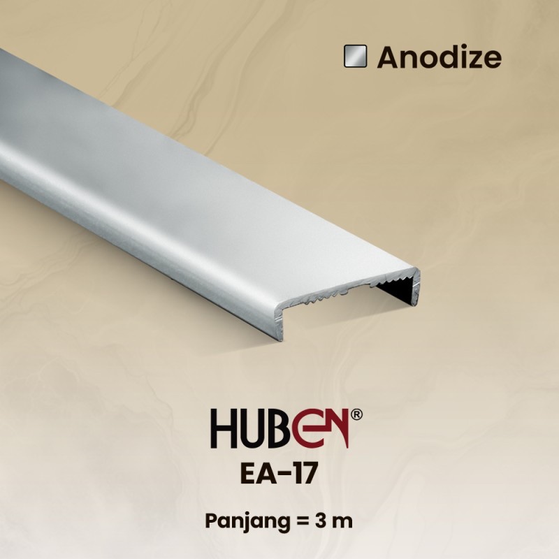 HUBEN Profil Handle Edging Aluminium EA 17 / Profil Edging EA 17 Anodize/silver
