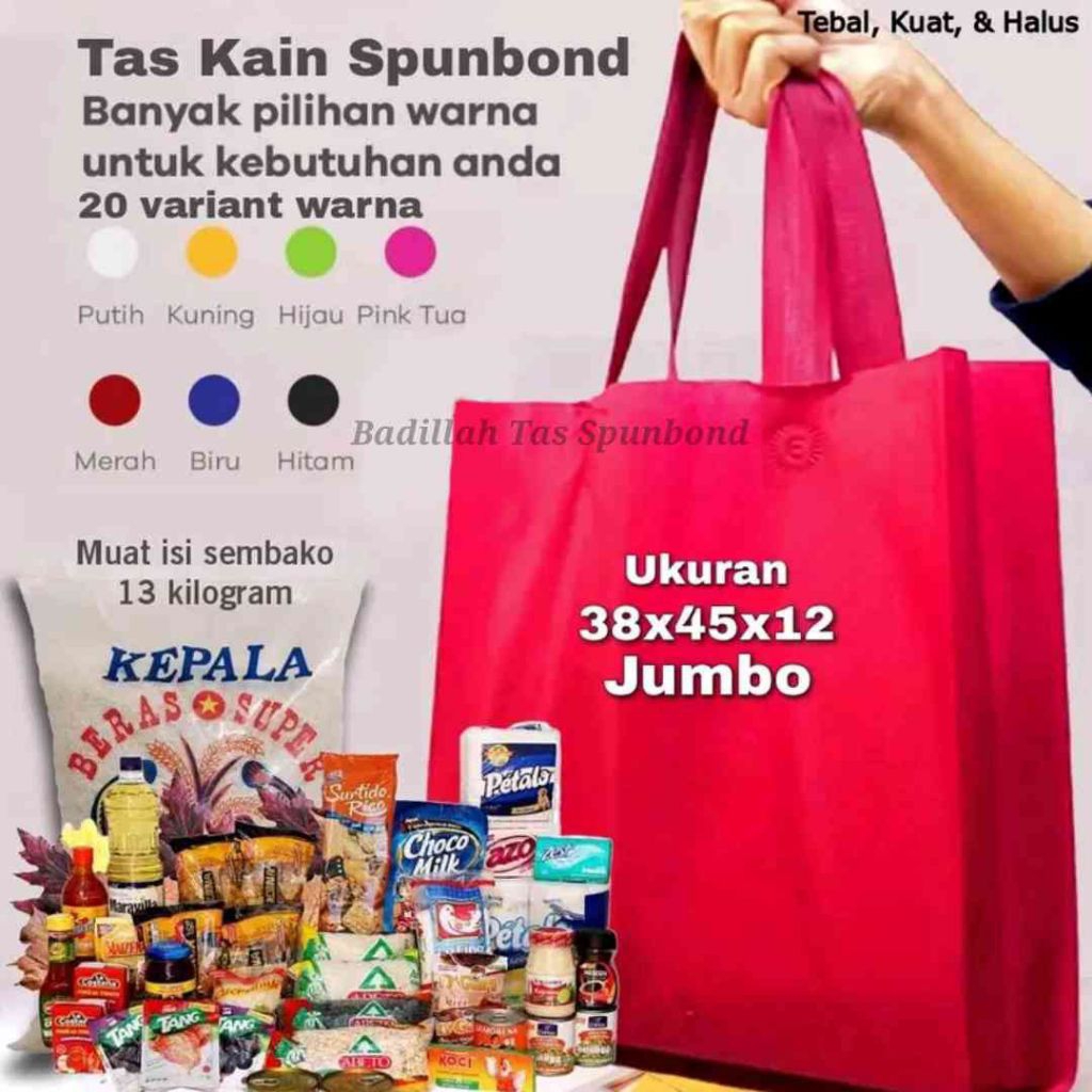 

Tas Spunbond 38x45cm | Goodiebag Ukuran 38x45 lusinan murah