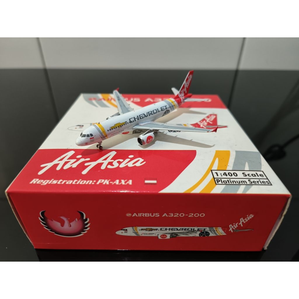 Diecast AirAsia Indonesia Airbus A320-200 AXA Chevrolet Phoenix Models 1:400