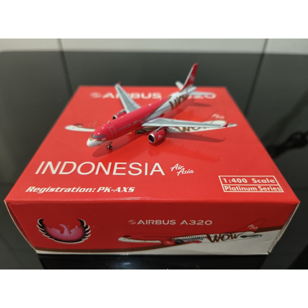 Diecast AirAsia Indonesia Airbus A320-200 AXS WOW Indonesia Phoenix Model 1:400