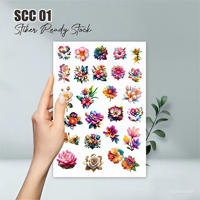 

[10 PCS] Sticker SCC 05 Aesthetics Vinyl Theme Flower Label - Stiker Vinyl Ready Stock Bunga