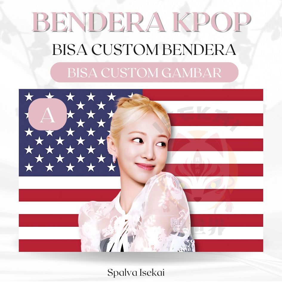Bendera AMERIKA KPOP HYOYEON SNSD Girls' Generation / POSTER KPOP / BENDERA KPOP Kim Hyoyeon / KPOP 