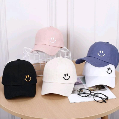 PROMO TOPI BASEBALL SMILE PRIA WANITA DEWASA/TOPI POLOS
