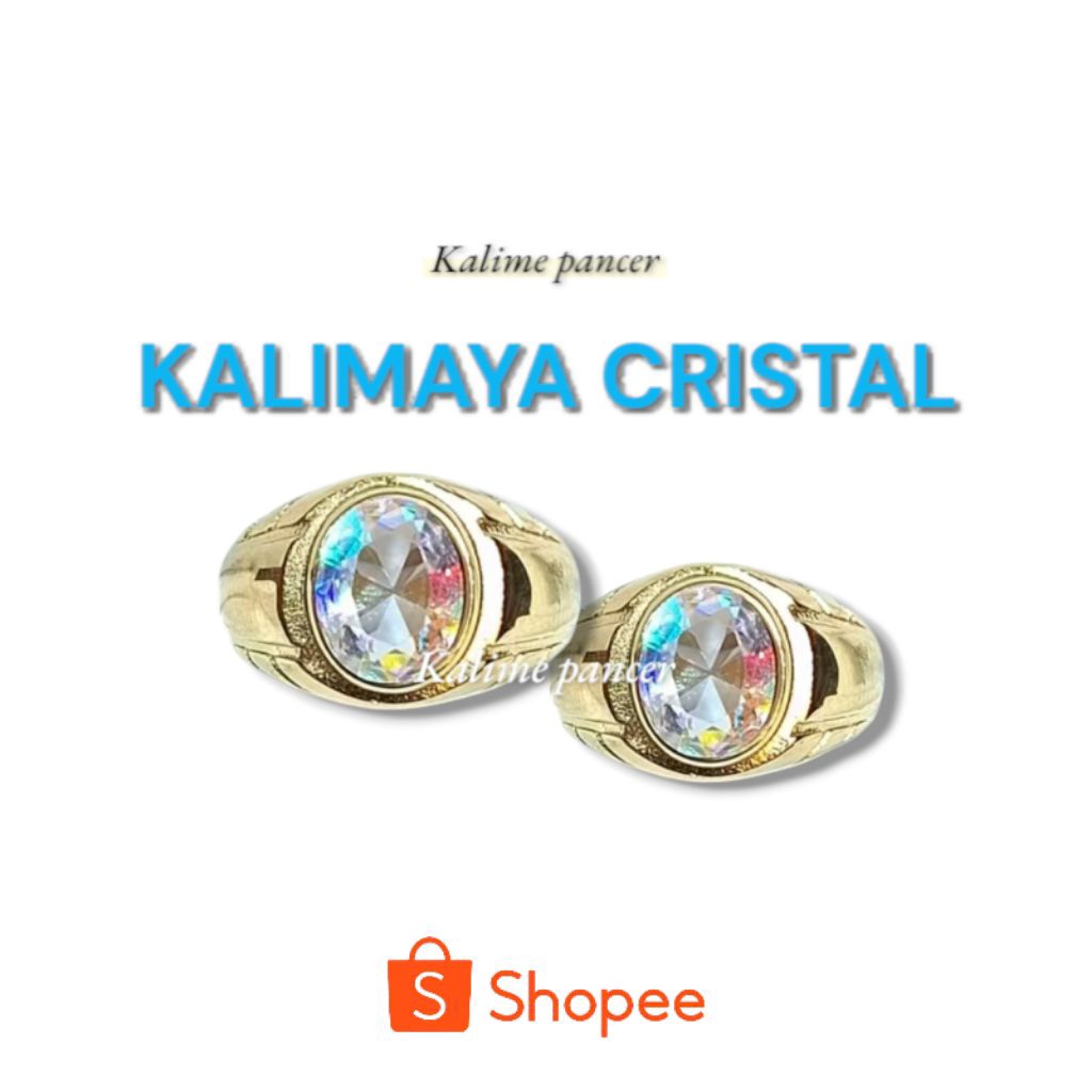 Cincin batu akik kalimaya pelangi cutting ring alpaka - cincin pria