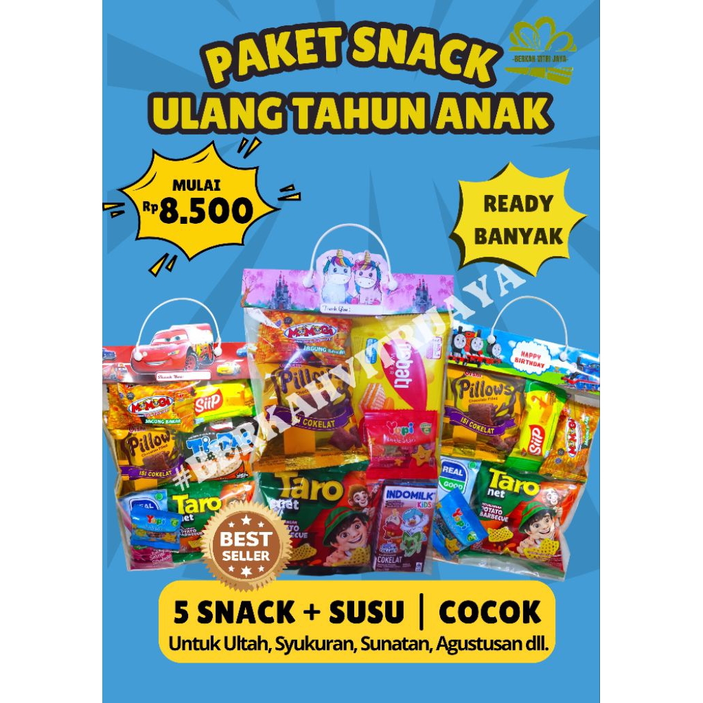 

(READY) PROMO BELI 30 GRATIS 1 PAKET SNACK ULANG TAHUN ANAK/ BINGKISAN